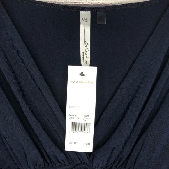 NWT NY Collection Navy Dress Sz 2X - Picture 6 of 9